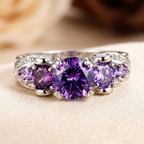 Silver Amethyst Vintage Ring
