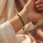Gold Emerald Adjustable Tennis Bracelet
