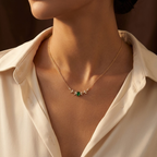 Gold Emerald Minimalist Necklace