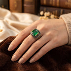 Silver Emerald Vintage Ring