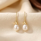 Gold Pearl Drop Earrings