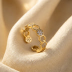 Gold Geometric Open Ring