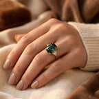 Gold Emerald Solitaire Ring
